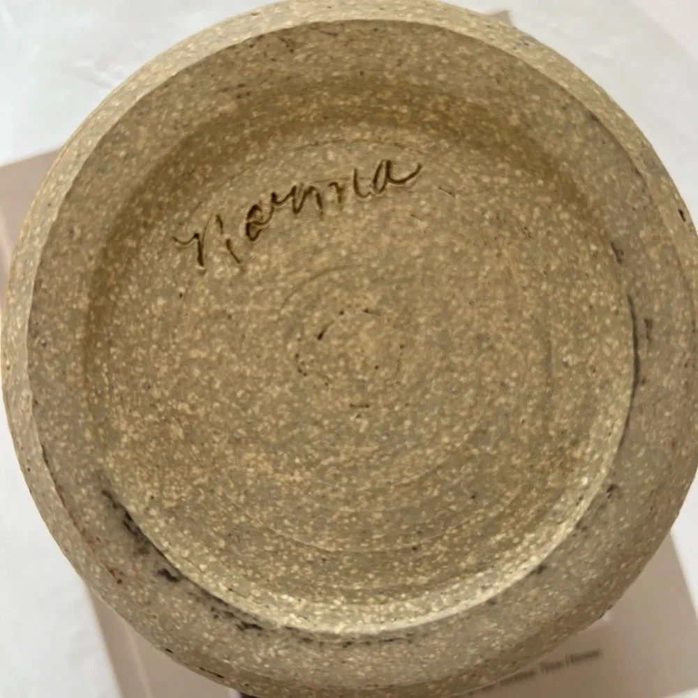HAND-MADE SIGNED STUDIO POTTERY MID-CENTURY VASE - JAPANDI BOHO MCM‎ STYLE